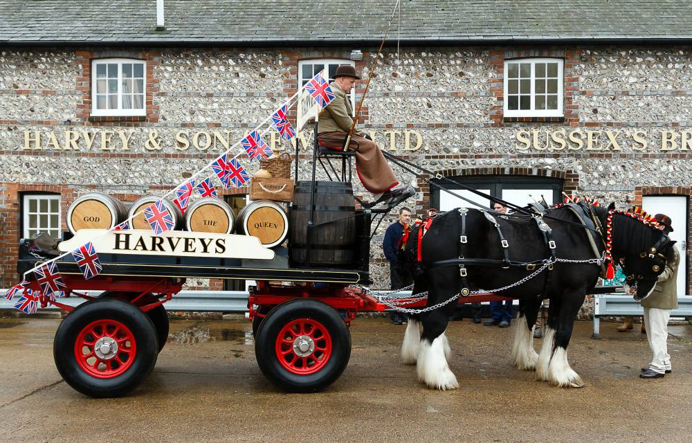 HM The Queen and HRH the Duke of Edinburgh Harvey's Brewery 2013