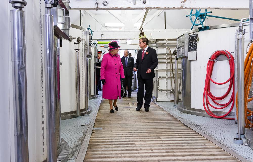 HM The Queen and HRH the Duke of Edinburgh Harvey's Brewery 2013