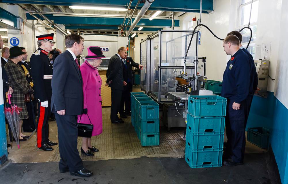 HM The Queen and HRH the Duke of Edinburgh Harvey's Brewery 2013