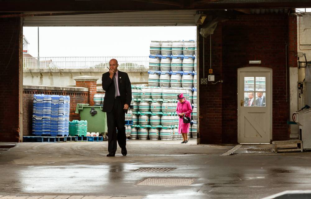 HM The Queen and HRH the Duke of Edinburgh Harvey's Brewery 2013