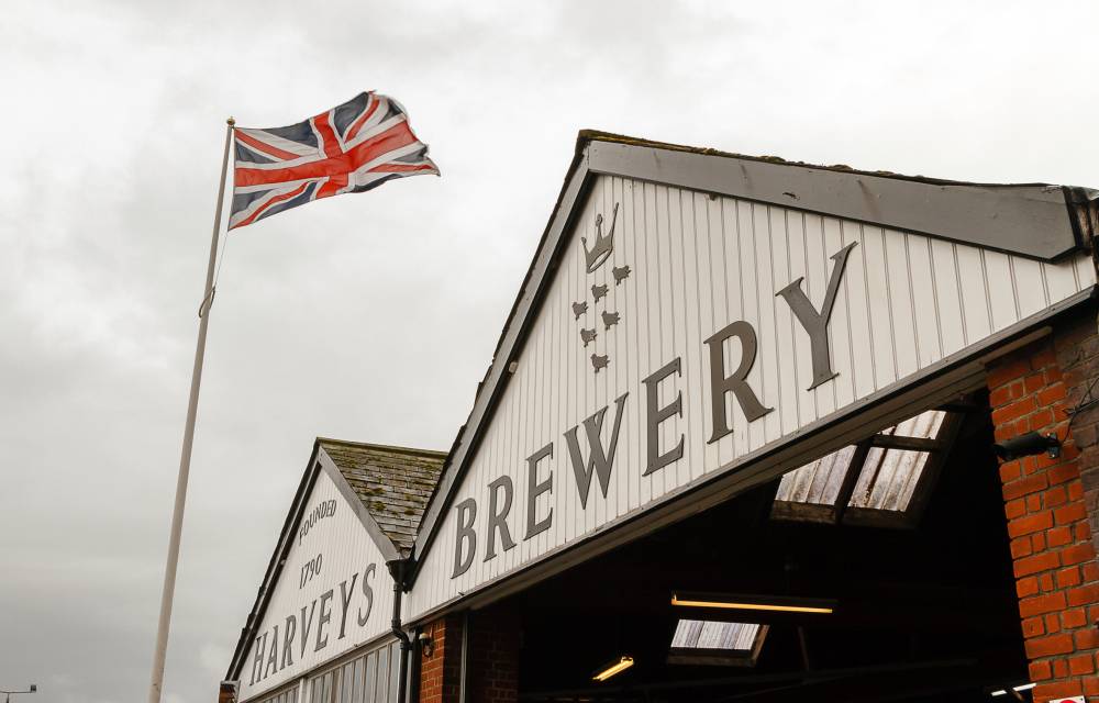 HM The Queen and HRH the Duke of Edinburgh Harvey's Brewery 2013