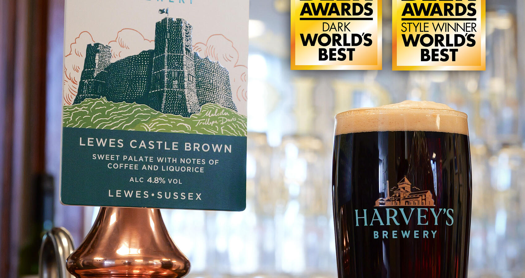 Harvey's Lewes Castle Awards: Two World Beer Awards, International Beer Challenge and British Bottlers' Institute