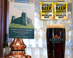Harvey's Lewes Castle Awards: Two World Beer Awards, International Beer Challenge and British Bottlers' Institute